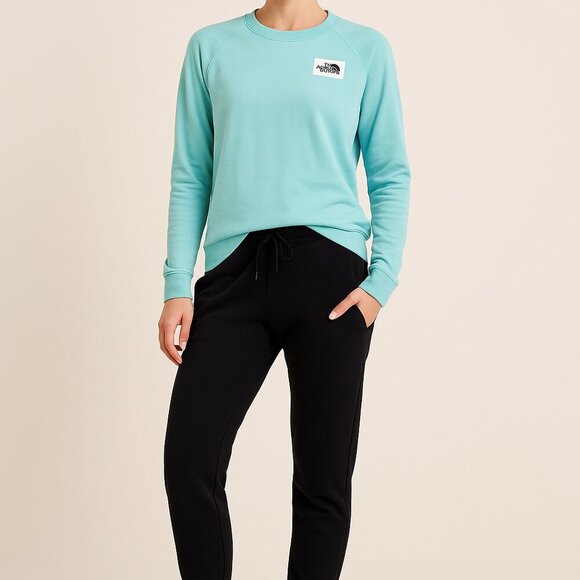 The North Face Tops - The North Face Blue Crew Neck Sweatshirt Medium Cotton Blend Classic